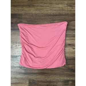 J Crew Pink Tube Top Small Ruched Sides Y2K McBling Paris Hilton Bratz Bimbo‎
